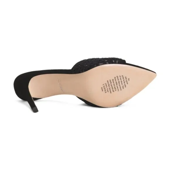 NEW L'AGENCE Armande Crochet Heeled Sandals in black for women 72 15i8 - Picture 3 of 9